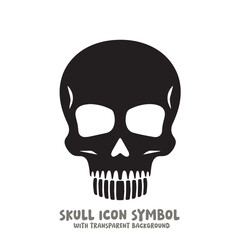 Skull Icon Symbol Vector Illustration in Black and White