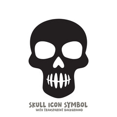 Skull Icon Symbol Vector Illustration in Black and White