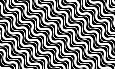 Seamless diagonal wavy line pattern in black and white. dynamic sense of movement and rhythm.