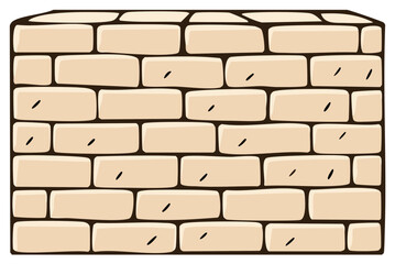 Obraz premium Cartoon Illustration of a Rectangular Brick Wall Structure with Rough Edges and Markings