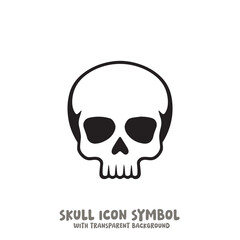 Skull Icon Symbol Vector Illustration in Black and White