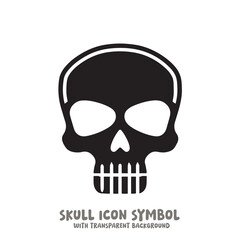 Skull Icon Symbol Vector Illustration in Black and White