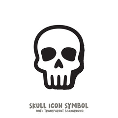 Skull Icon Symbol Vector Illustration in Black and White