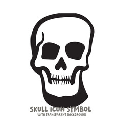 Skull Icon Symbol Vector Illustration in Black and White