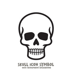 Skull Icon Symbol Vector Illustration in Black and White