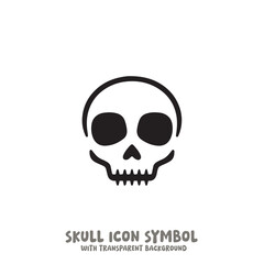 Skull Icon Symbol Vector Illustration in Black and White