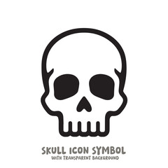 Skull Icon Symbol Vector Illustration in Black and White