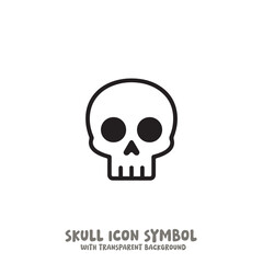 Skull Icon Symbol Vector Illustration in Black and White