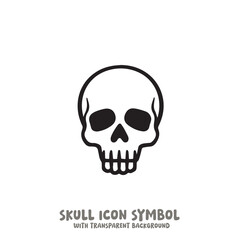 Skull Icon Symbol Vector Illustration in Black and White