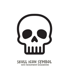 Skull Icon Symbol Vector Illustration in Black and White