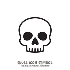 Skull Icon Symbol Vector Illustration in Black and White