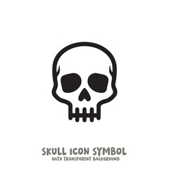 Skull Icon Symbol Vector Illustration in Black and White