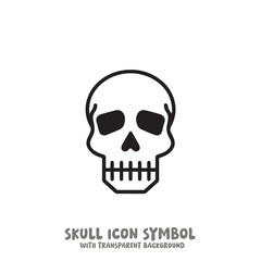 Skull Icon Symbol Vector Illustration in Black and White
