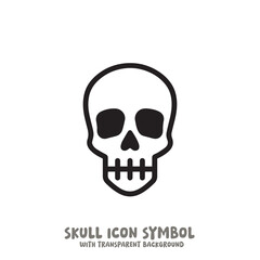 Skull Icon Symbol Vector Illustration in Black and White