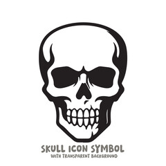Skull Icon Symbol Vector Illustration in Black and White