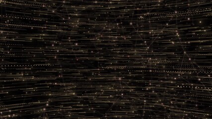 Abstract digital animation moving dotted light flares connected plexus lines futuristic network background. for technology presentations, cyberspace visuals, data flow design, modern sci-fi projects. - Powered by Adobe