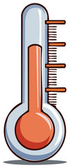 Illustrated Thermometer Showing Increased Temperature Indicating Fever or Climate Change
