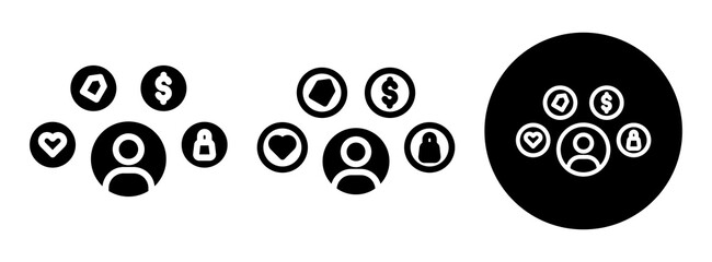 Customer Behavior Icon Collection Glyph & Mixed Style