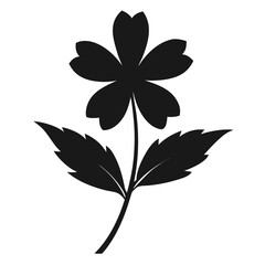 Black Silhouette of Flower