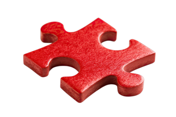 red puzzle piece isolated on white background missing part concept