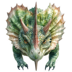 watercolor vector of Styracosaurus, isolated on a white background.