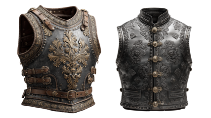 Medieval Armor metal vest isolated on transparent background