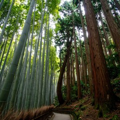 Bamboo & Conifer Forest Path