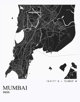 Map Poster of Mumbai, India