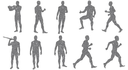 Human Silhouettes in Various Poses and Actions