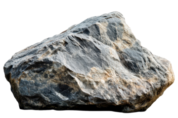 Natural stone isolated on a white background showcasing rough texture and unique geological features ideal for various design and landscaping applications