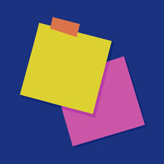 Colorful Sticky Notes on Blue Background Illustration