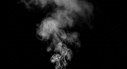 White Smoke Rising Against a Black Background for Artistic and Creative Projects