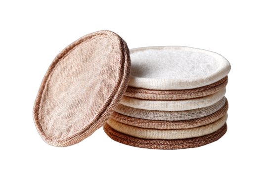 reusable makeup remover pads isolated on white background eco beauty product