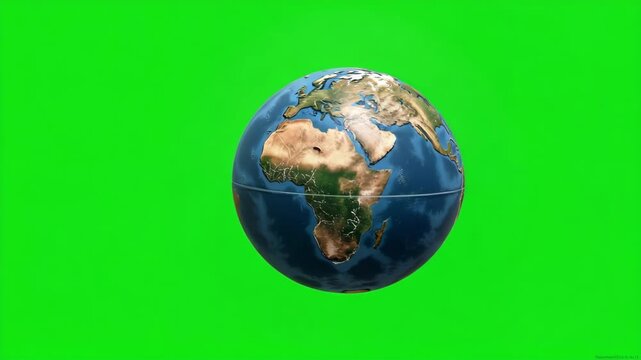 earth globe on green background