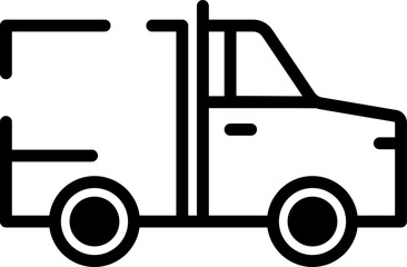 Minimalistic Modern Rounded Outline Transportation Truck Icon