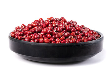 Red Adzuki Beans in Bowl - Nutritious Vegan Protein Legume Studio Shot
