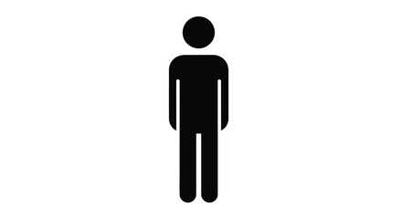 Vector illustration of simple black silhouette of a standing man