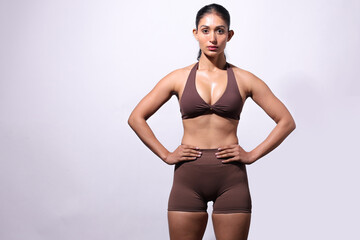 Fototapeta premium Slim Woman Posing In Front Of The Camera