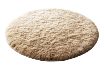 Soft round carpet featuring a plush texture and neutral color, perfect for adding warmth and comfort to any living space or decor