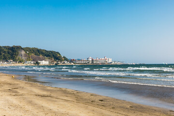 (神奈川県ｰ風景)由比ガ浜から見る逗子マリーナが側風景５