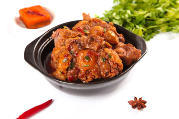 Spicy Braised Oxtail Stew in Black Bowl - Delicious Traditional Comfort Food Dish with Fresh Herbs