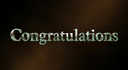 Naklejka premium Text art with the word congratulations in a metallic texture