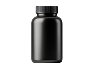 Sleek black bottle offers modern packaging for health and beauty