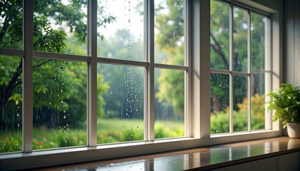 Fototapeta premium Rainy day view from a window