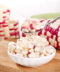 Glutinous Sweet Corn with Flower Petals Traditional Yunnan Dessert Display