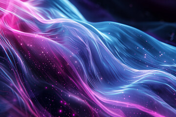 Fototapeta premium Glowing currents of cyan and magenta swirl together, creating an abstract representation of data flow