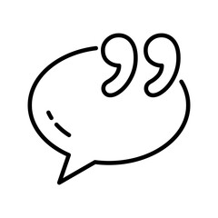 Quote Icon Vector Illustratio, White Background