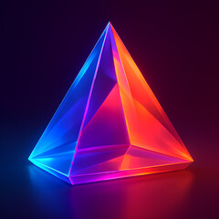 Neon Crystal Pyramid Abstract