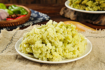 Fresh Cauliflower Florets with Sichuan Vegetables Traditional Chinese Cooking Ingredients