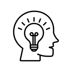 Open Minded Icon Vector Illustratio, White Background